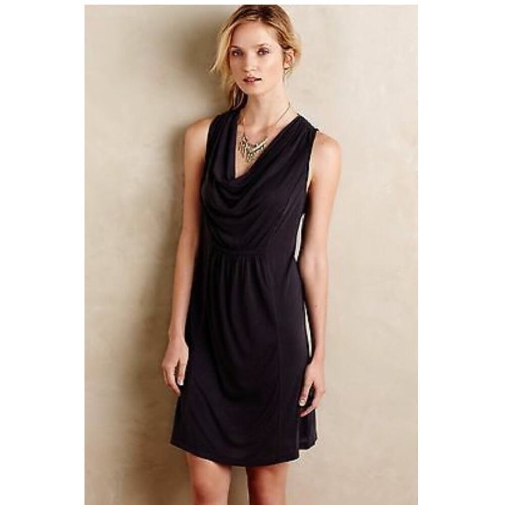 Anthropologie x Maeve Cara Cowl Neck Sheath Dress Soft charcoal size Small